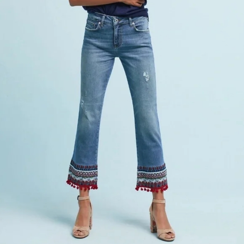 Pilcro & The Letterpress Bootcut Embellished Jeans